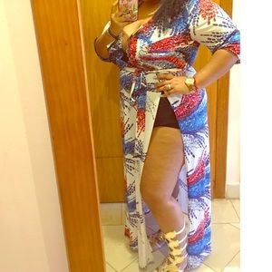 Plus Long Beach Dress With Slit On Both Sides,